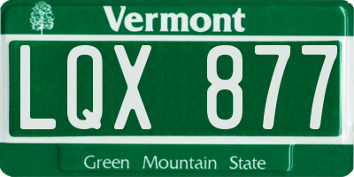 VT license plate LQX877
