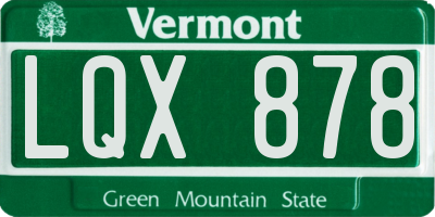 VT license plate LQX878