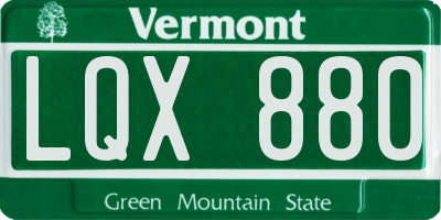 VT license plate LQX880