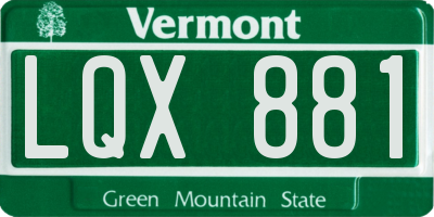 VT license plate LQX881