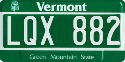 VT license plate LQX882