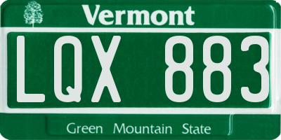 VT license plate LQX883