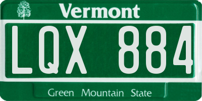 VT license plate LQX884