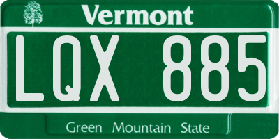 VT license plate LQX885