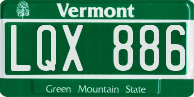 VT license plate LQX886