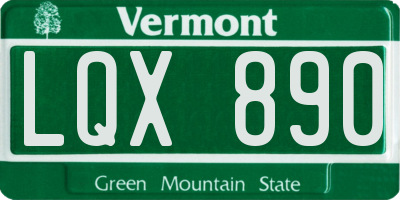 VT license plate LQX890