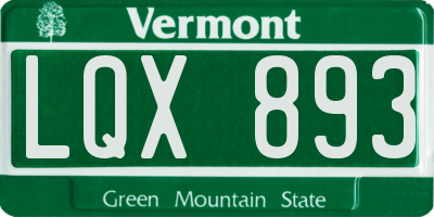 VT license plate LQX893