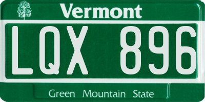 VT license plate LQX896