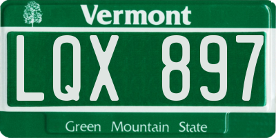VT license plate LQX897