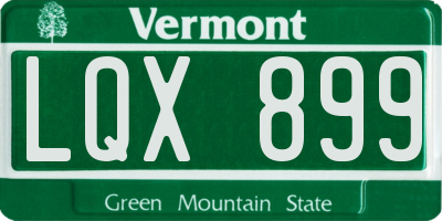 VT license plate LQX899