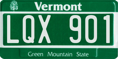 VT license plate LQX901