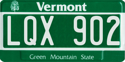 VT license plate LQX902