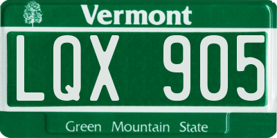 VT license plate LQX905