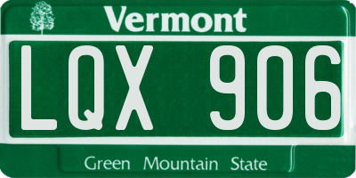 VT license plate LQX906