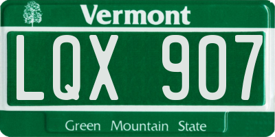 VT license plate LQX907