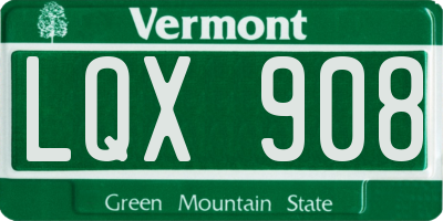 VT license plate LQX908