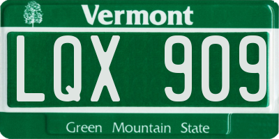 VT license plate LQX909