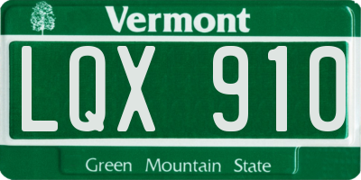 VT license plate LQX910