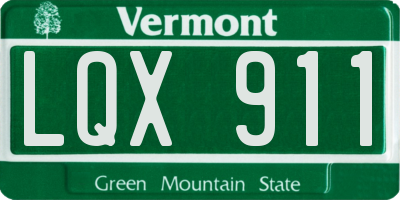 VT license plate LQX911