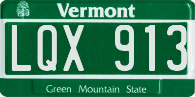 VT license plate LQX913