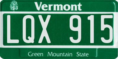 VT license plate LQX915