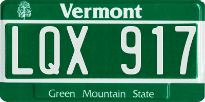 VT license plate LQX917