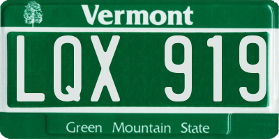 VT license plate LQX919
