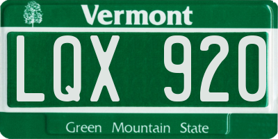 VT license plate LQX920