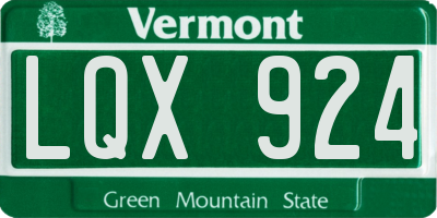 VT license plate LQX924