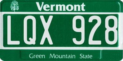 VT license plate LQX928