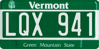 VT license plate LQX941