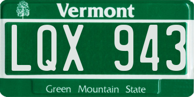 VT license plate LQX943