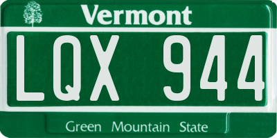 VT license plate LQX944