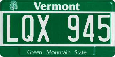 VT license plate LQX945