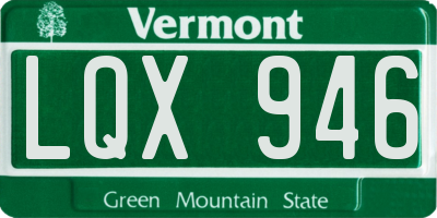VT license plate LQX946