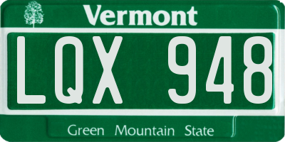 VT license plate LQX948