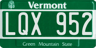 VT license plate LQX952