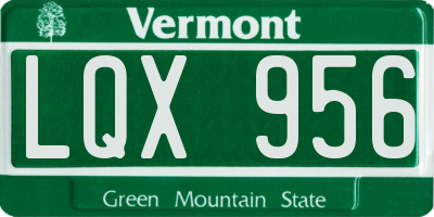 VT license plate LQX956