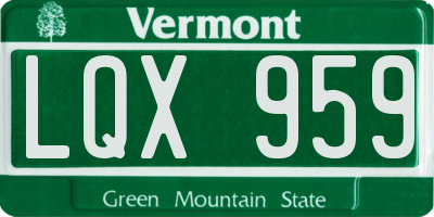 VT license plate LQX959
