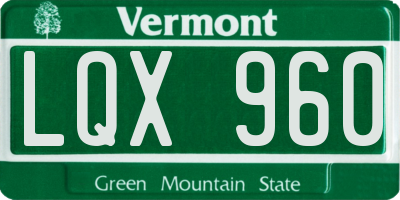 VT license plate LQX960