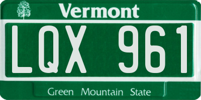 VT license plate LQX961