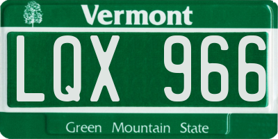 VT license plate LQX966