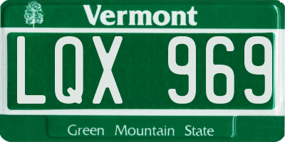 VT license plate LQX969
