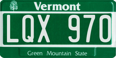 VT license plate LQX970