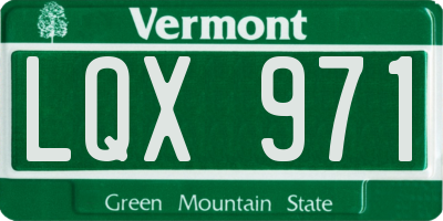 VT license plate LQX971