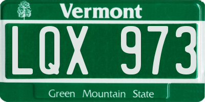 VT license plate LQX973