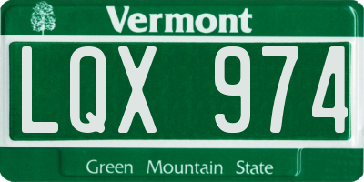 VT license plate LQX974