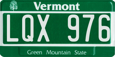 VT license plate LQX976