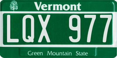 VT license plate LQX977
