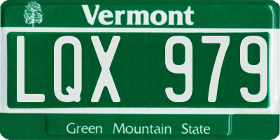 VT license plate LQX979